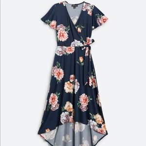 Irene Faux Wrap Brushed Knit Maxi Dress